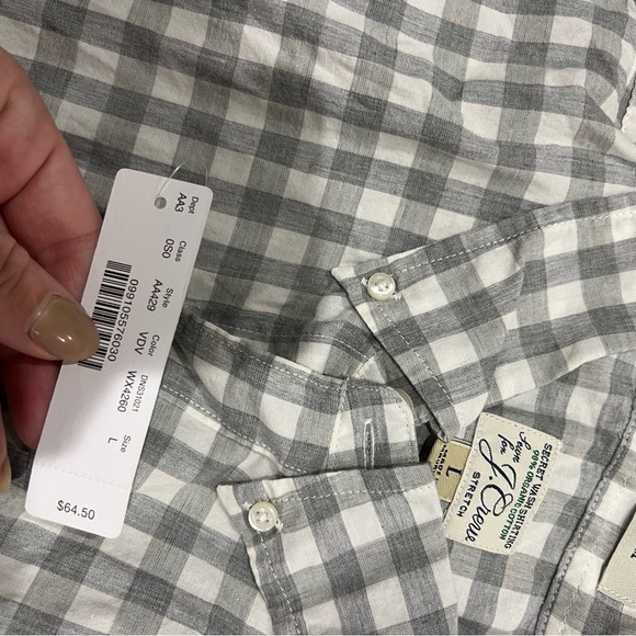 J. Crew NWT Stretch Secret Wash shirt in organic cotton gingham - Picture 8 of 9